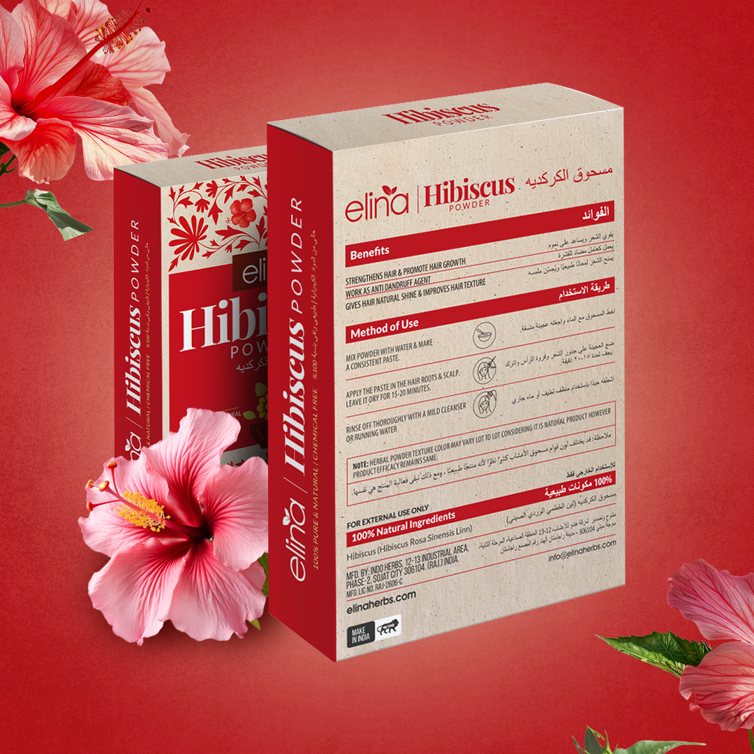Elina Hibiscus Powder | 100% Pure and Natural | Hibiscus Powder for Hair | Chemical Free | Hibiscus Rosa Sinensis | 100 Grams