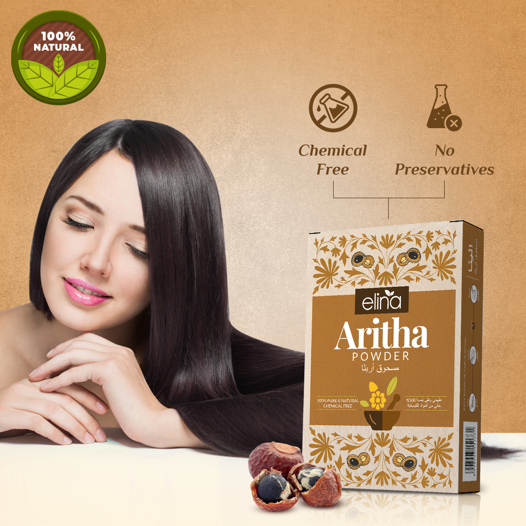Elina Aritha Powder | 100% Pure and Natural | Aritha Powder for Hair | Natural Hair Conditioner| Sapindus Mukorossi | 100 Grams
