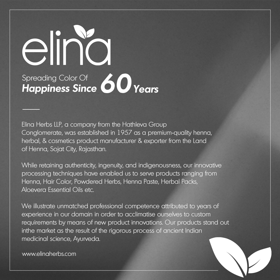 Elina Henna Based Hair Color Powder | Hair Color for Men & Women | Full Coverage of Grey Hair | Long Lasting | No Ammonia & No Barium | Pack of 6 (10g Each) Black