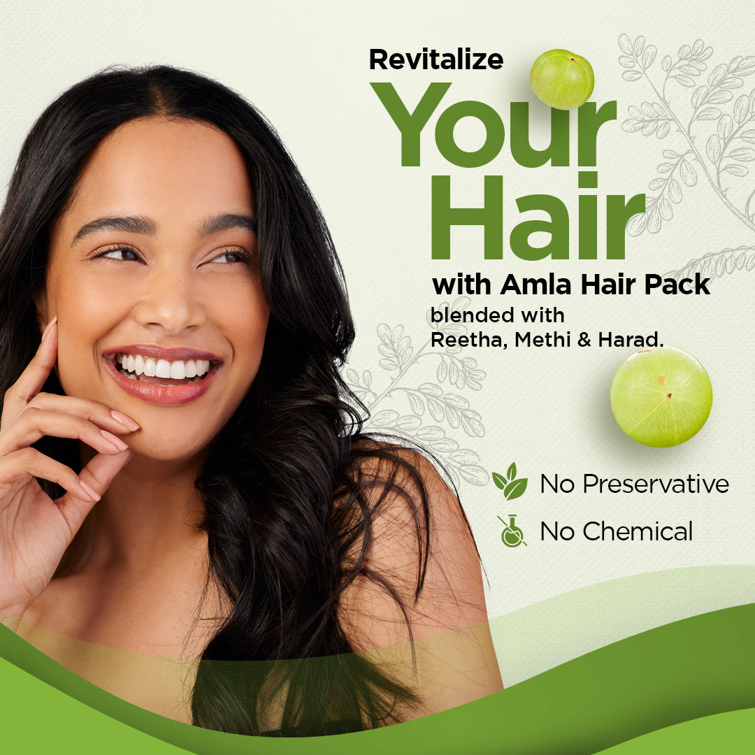 Amla Hair Pack with Reetha, Methi, Harad | Ready to Apply Hair Mask for Stronger Roots, Deep Hydration & Scalp Health | Herbal Hair Pack for All Hair Types (100gm)