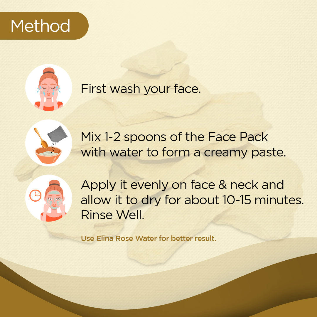 Elina Multani Mitti Face Pack with Rose Petals & Turmeric | Deep Cleansing & Brightening | Oil Control & Acne Care | Ready-to-Use Skin Detox Formula | Natural Face Mask (100gm)