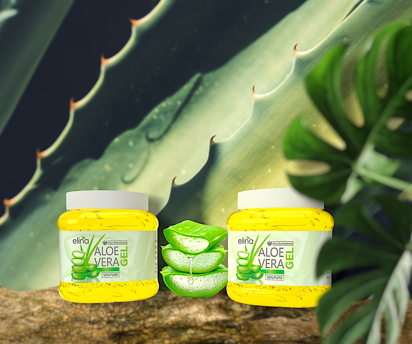 Elina Pure Multipurpose Vitamin E Beads Yellow Aloe Vera Gel | Natural Organic Aloe Vera Gel for Face, Skin Care, Hair & Body | Moisturizer Cream for Hair Growth | Alovera Gel for Soft & Dry Skin - (500gm)