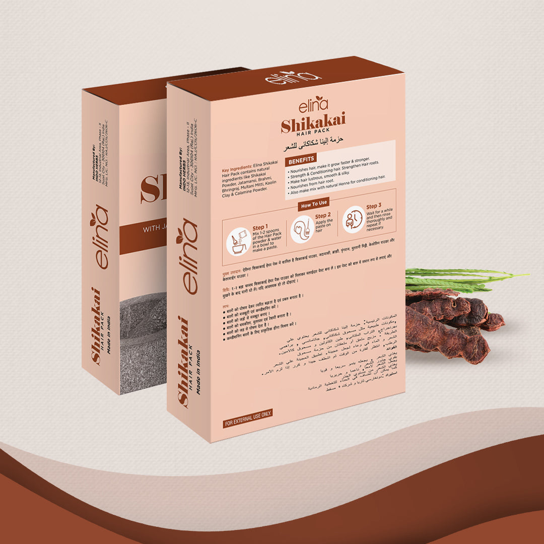 Elina Shikakai Hair Pack with Jatamansi, Brahmi & Bhringraj | Ready-to-Use Natural Hair Mask for Strong, Healthy & Nourished Hair | Homemade Hair Care Solution (100gm)