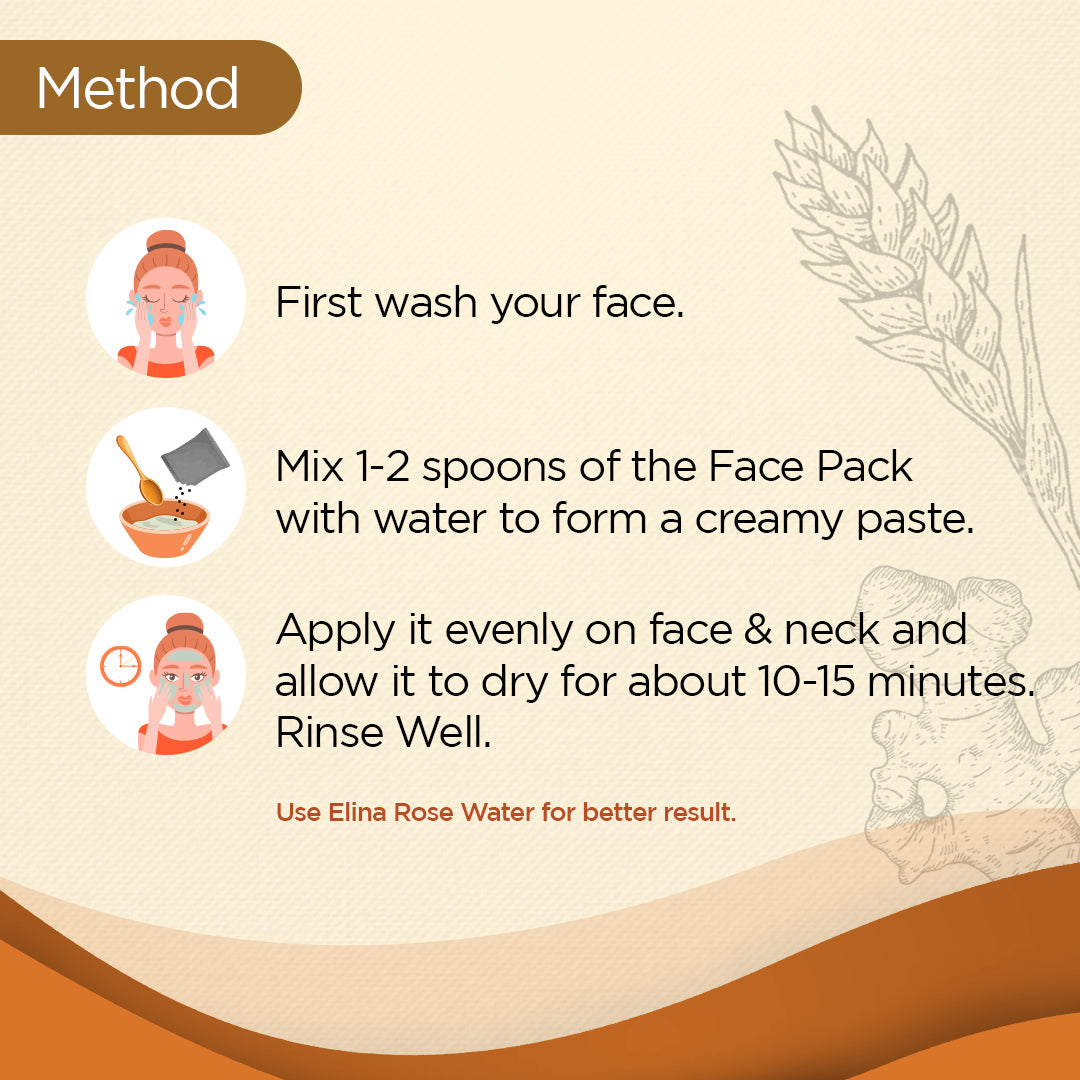 Elina Ubtan Face Pack | Deep Cleansing & Skin Brightening | Anti-Acne & Tan Removal | Ready-to-Use Face Pack for Glowing Skin | Suitable for All Skin Types (100gm)